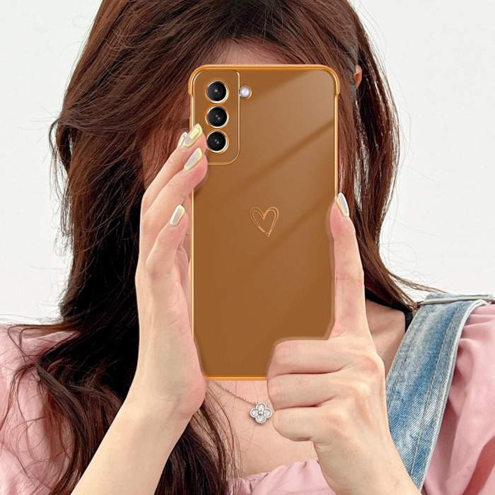 Husa compatibila cu Samsung Galaxy S21 Plus 5G, anti-soc, subtire, elastica, Maro [7]