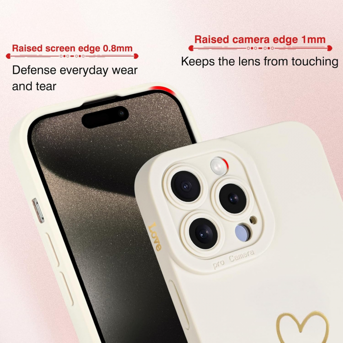 Husa compatibila cu iPhone 15 Pro, anti-soc, subtire, elastica, Alba [4]