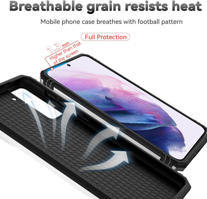 Husa compatibila cu Samsung Galaxy S21 5G, anti-soc, cu suport asezare, negru/alb [8]