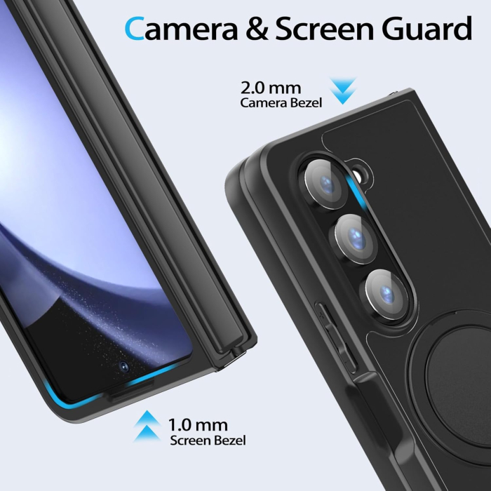 Husa compatibila cu Samsung Galaxy Z Fold 6 (2024) cu suport magnetic, suport inel rotativ 360° [5]