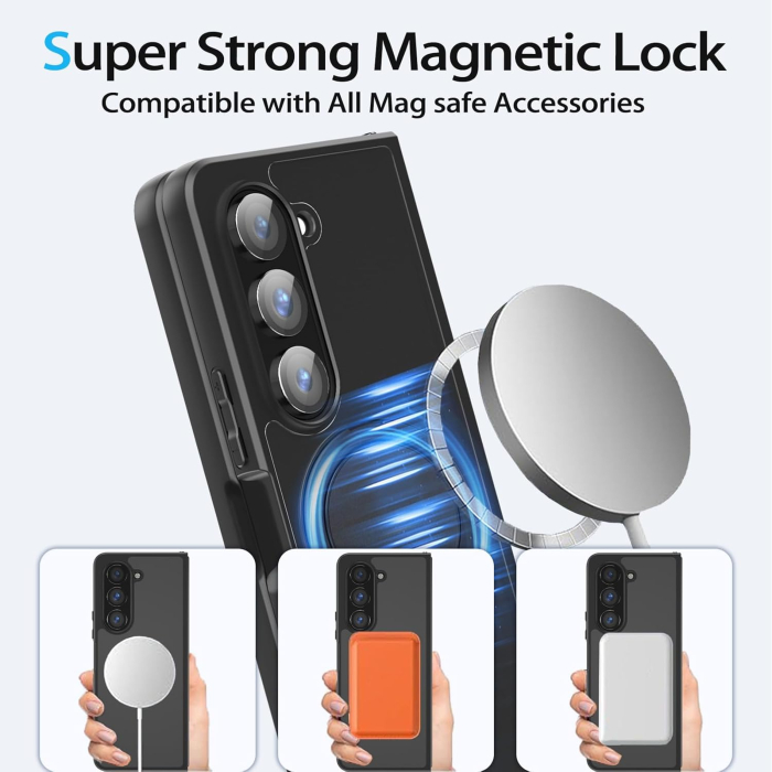 Husa compatibila cu Samsung Galaxy Z Fold 6 (2024) cu suport magnetic, suport inel rotativ 360° [2]