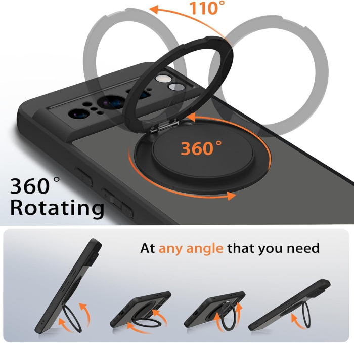 Husa compatibila cu Samsung Galaxy Z Fold 6 (2024) cu suport magnetic, suport inel rotativ 360° [3]