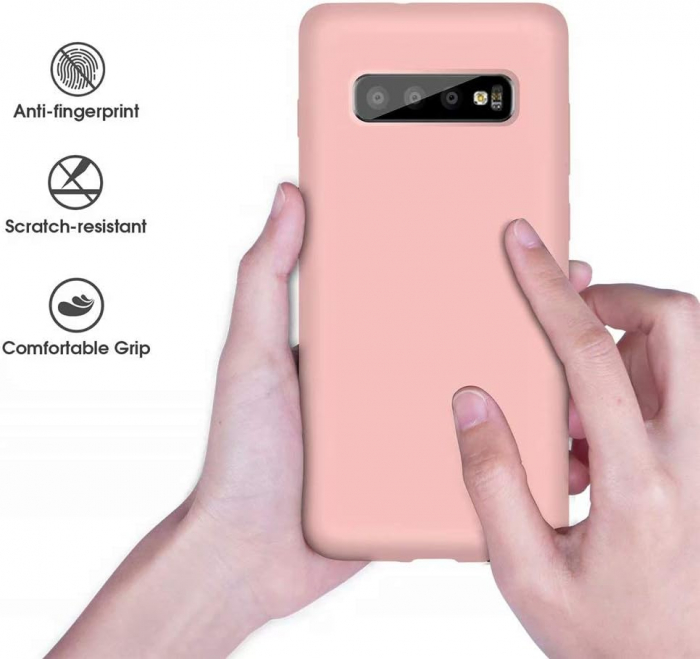 Husa compatibila cu Samsung Galaxy S10 Plus, anti-soc, subtire, elstica, Roz [6]