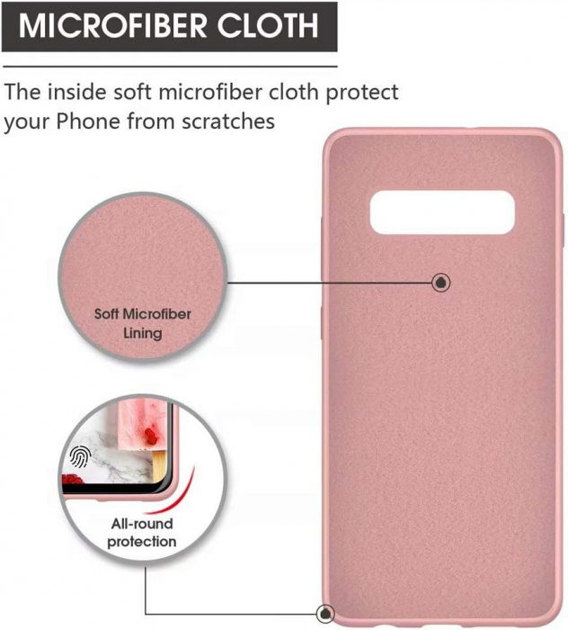 Husa compatibila cu Samsung Galaxy S10 Plus, anti-soc, subtire, elstica, Roz [4]