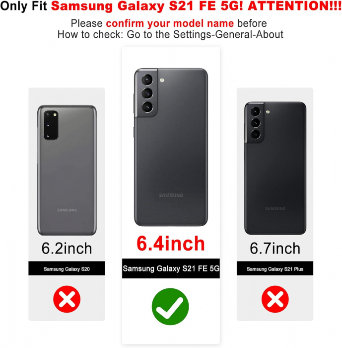 Husa compatibila cu Samsung Galaxy S21 FE 5G, anti-soc, subtire, elastica, Negru [2]