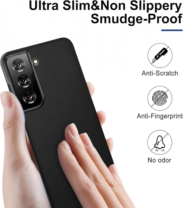 Husa compatibila cu Samsung Galaxy S21 FE 5G, anti-soc, subtire, elastica, Negru [5]