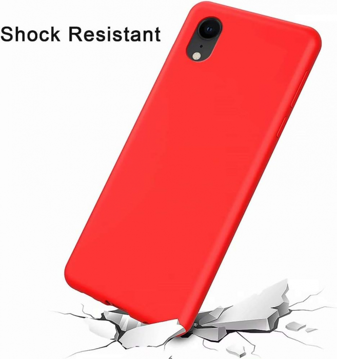 Husa compatibila cu Iphone XR, anti-soc, subtire, elstica, Rosu [5]