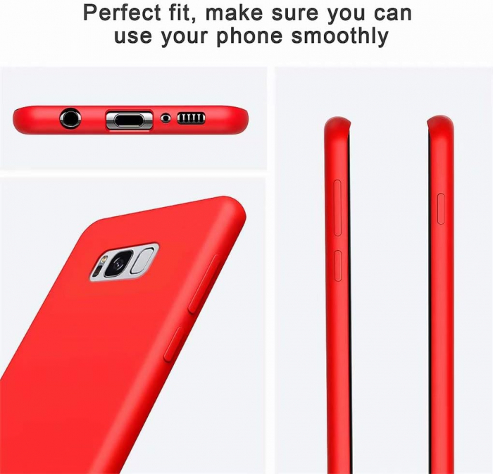 Husa compatibila cu Samsung Galaxy S8 Plus, anti-soc, subtire, elstica, Rosu [2]
