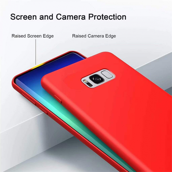 Husa compatibila cu Samsung Galaxy S8 Plus, anti-soc, subtire, elstica, Rosu [3]