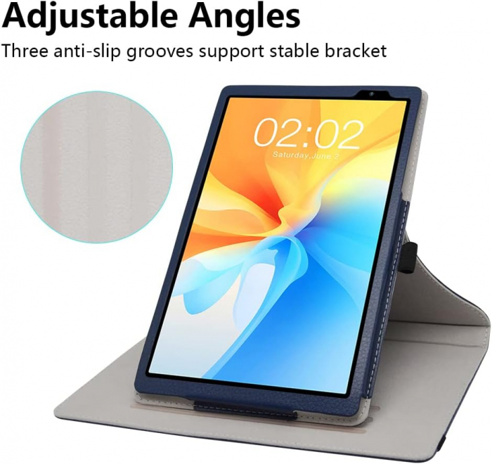 Husa compatibila cu Teclast P25T Case, ApoloMedia EP103A Case 10", PU albastra [2]