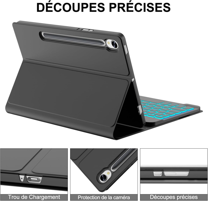 Husa cu tastatura Bluetooth, iluminata spate compatibila cu Samsung Galaxy Tab S10 Plus/S9 FE Plus/S9 Plus [6]