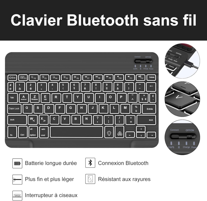 Husa cu tastatura Bluetooth, iluminata spate compatibila cu Samsung Galaxy Tab S10 Plus/S9 FE Plus/S9 Plus [8]