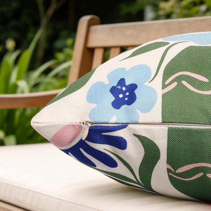 Huse de perini ornamentale impermeabile 40x40 cm,  model cu flori, set 2 bucati [3]