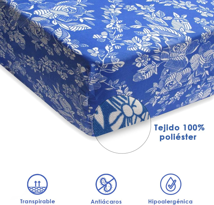 Husa de saltea cu inchidere cu fermoar, rezistenta, moale și plăcuta 100% poliester, (Patul 105) Înflorit [3]