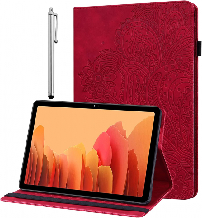 Husă din piele pentru Lenovo Tab P11 2nd Gen 11,5 inch TB350FU/TB350XU 2022 cu stilou inclus-Rosie [1]
