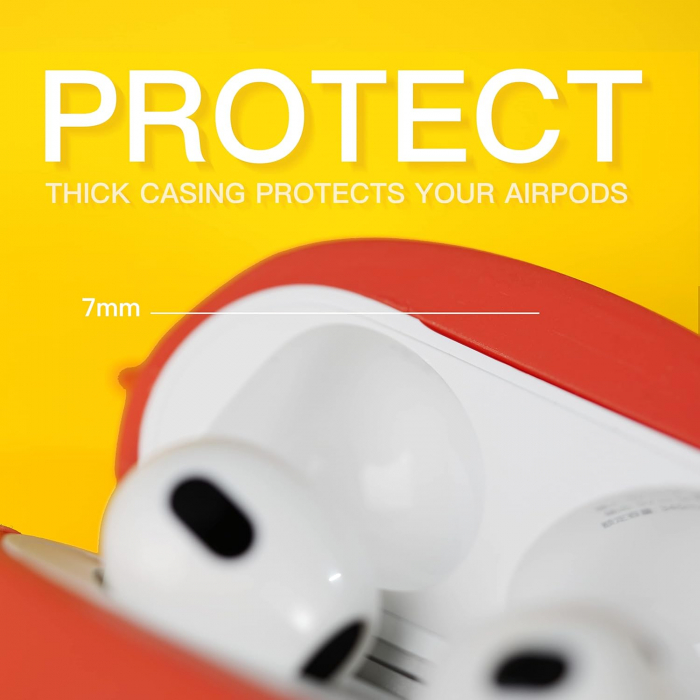 Husă din silicon cu design 3D pentru AirPods 3 (2021), cu carabină, pasare rosie [4]