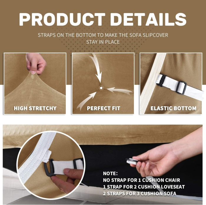 Husa elastica fotoliu 78-116 cm kaki [3]