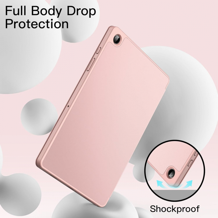 Husă pentru Samsung Galaxy Tab A9 A9 Plus 11 inch 2023,  moale TPU cu suport triplu, auto Sleep Wake Rose Gold [3]