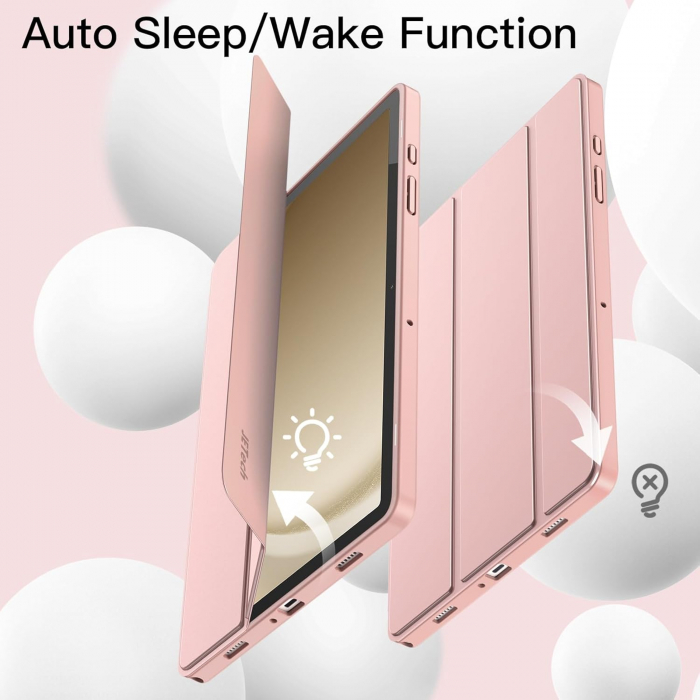Husă pentru Samsung Galaxy Tab A9 A9 Plus 11 inch 2023,  moale TPU cu suport triplu, auto Sleep Wake Rose Gold [5]
