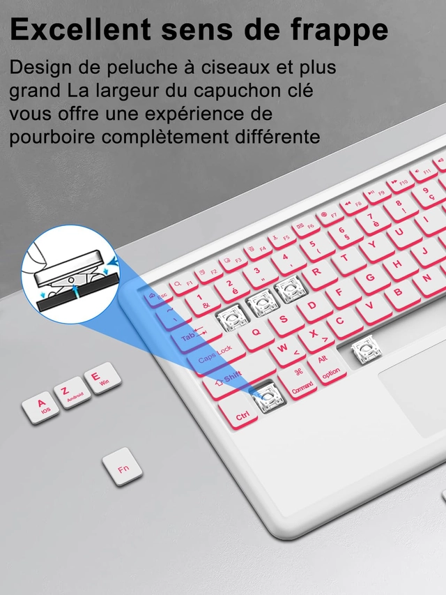 Husa cu tastatură pentru tableta iPad Air 11 inch M3 2025 si Air 11 inch M2 2024 cu Auto Sleep Wake Roz [3]