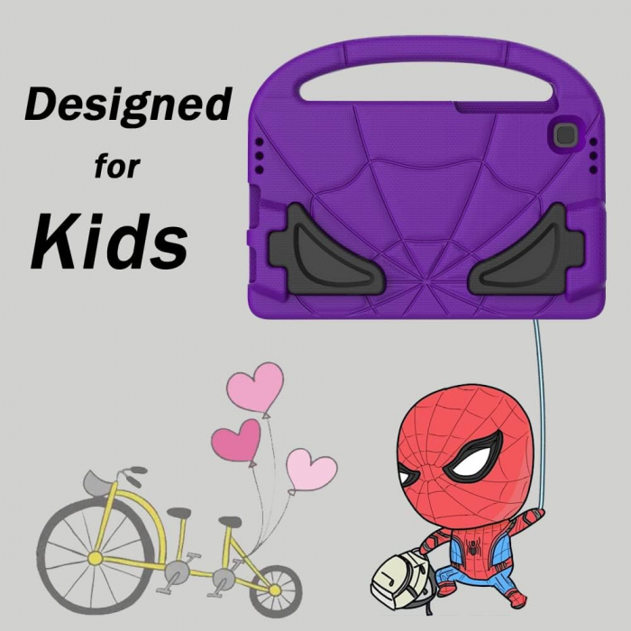 Husă pentru tabletă Samsung Galaxy Tab A7 Lite 8.7 2021, ușoară, rezistentă la șocuri, pentru copii, cu suport de mâner - Violet [3]