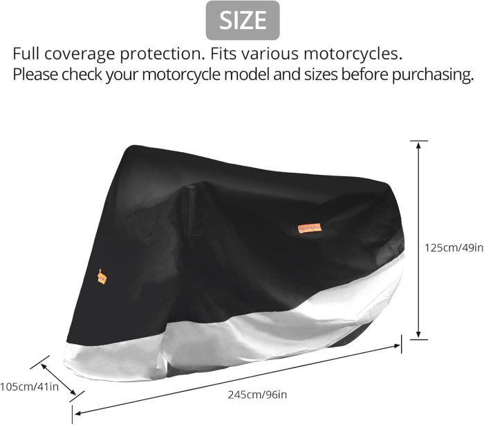 Husa protectie motocicleta, moped, bicicleta din material Oxford 245 x 105 x 125 cm [6]