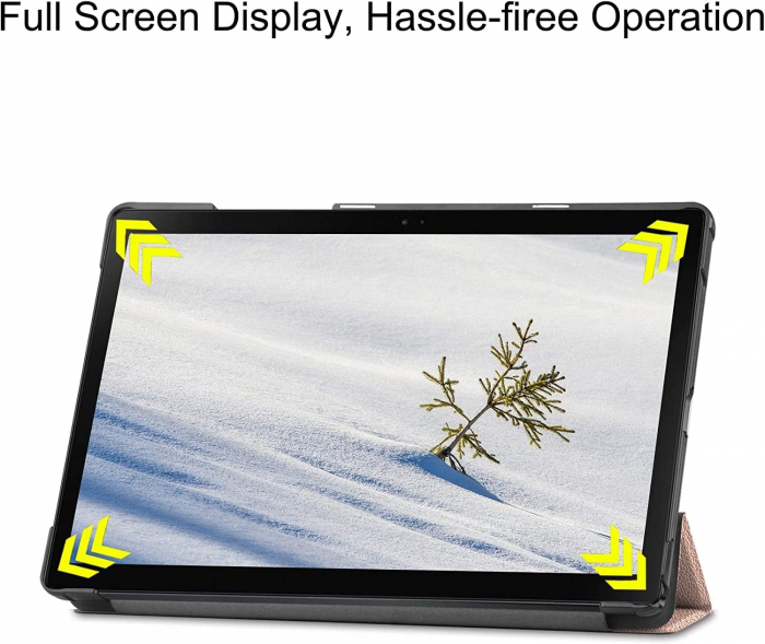 Husă Samsung Galaxy Tab A8 10.5 inch 2021 (SM-X200/X205/X207), subțire, cu suport pliabil, pentru trezire/somn automat Gold [7]