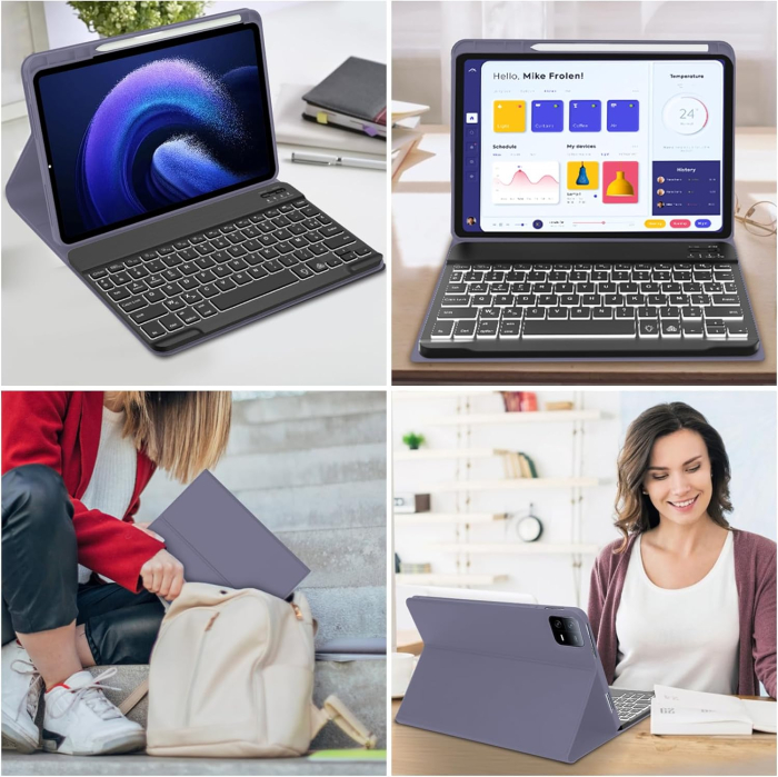 Husă si tastatură compatibil cu Xiaomi Pad 6/6 Pro 11-inch 2023 gri [7]