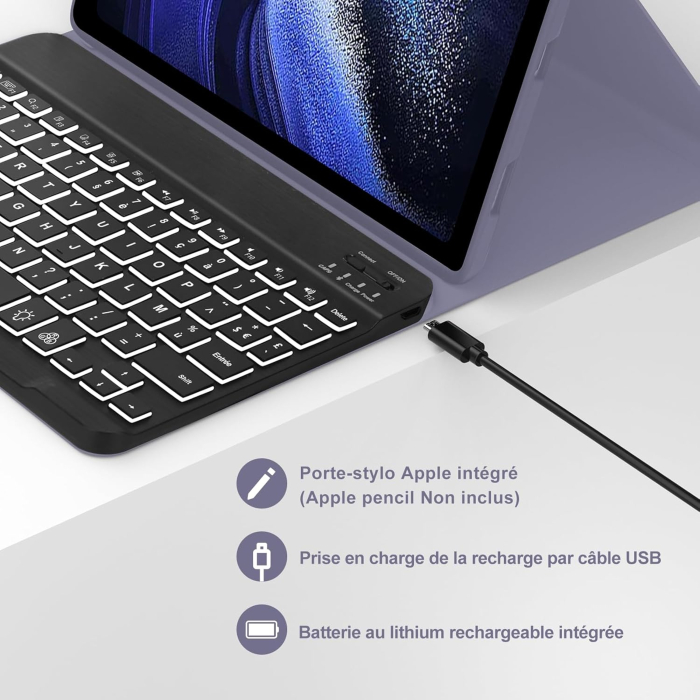Husă si tastatură compatibil cu Xiaomi Pad 6/6 Pro 11-inch 2023 gri [6]