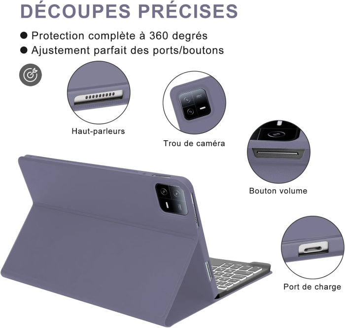 Husă si tastatură compatibil cu Xiaomi Pad 6/6 Pro 11-inch 2023 gri [5]