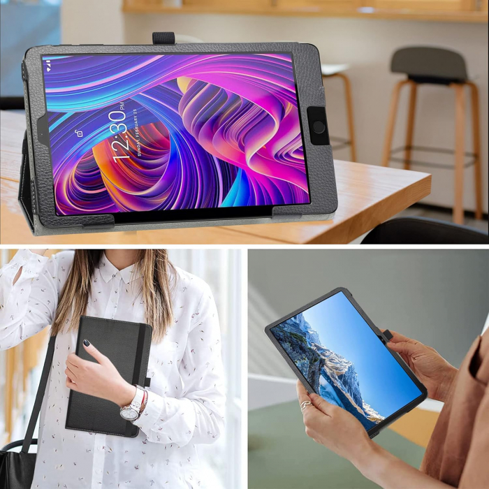 Husa tableta Blackview Tab 15, 10.5 inci, piele PU neagra [6]