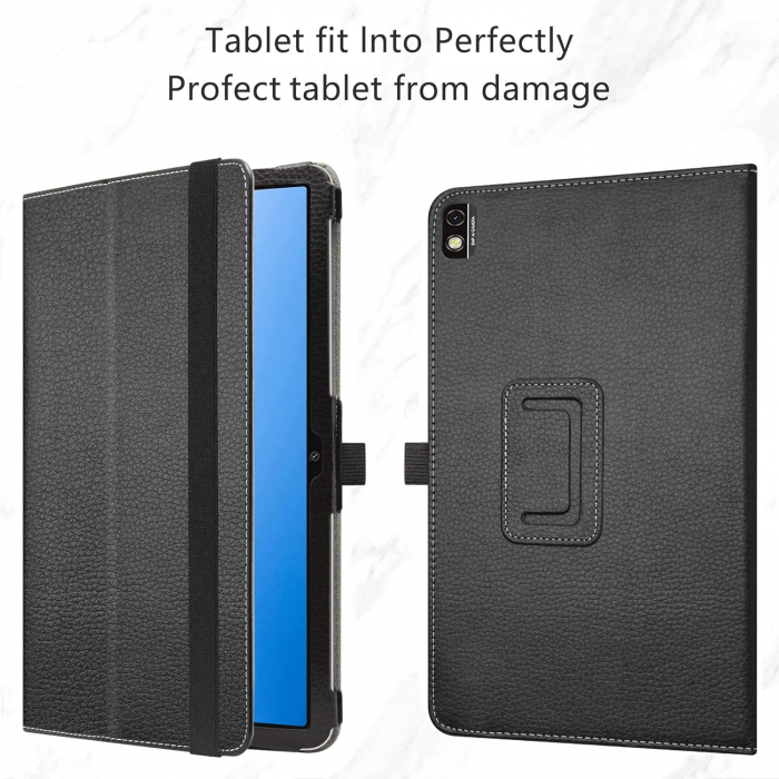 Husa tableta Blackview Tab 15, 10.5 inci, piele PU neagra [2]