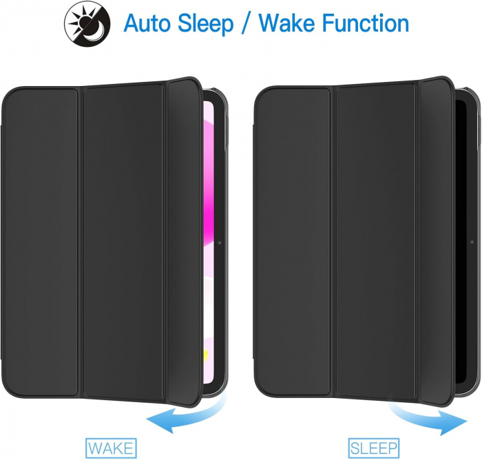Husa tableta iPad 10 10,9 inchi, model 2022, generația a 10-a cu Auto Sleep Wake Deep Neagra [6]