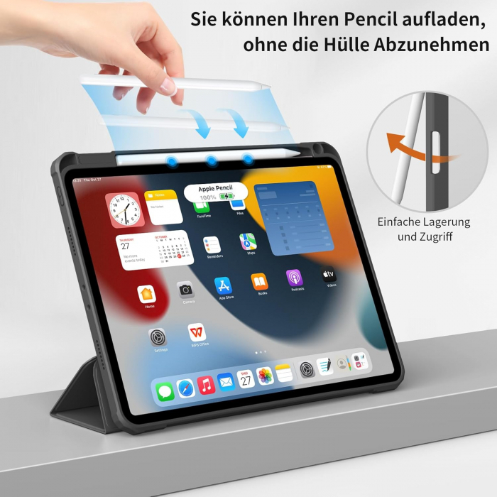 Husa tableta iPad Air 11 a 4-a/a 3-a/a 2-a generație (2022/2021/2020 cu Auto Sleep Wake Negru [3]