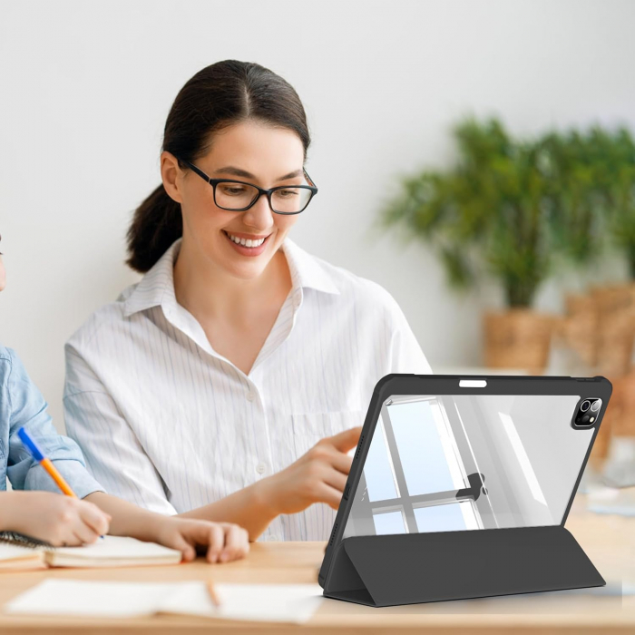 Husa tableta iPad Air 11 a 4-a/a 3-a/a 2-a generație (2022/2021/2020 cu Auto Sleep Wake Negru [8]
