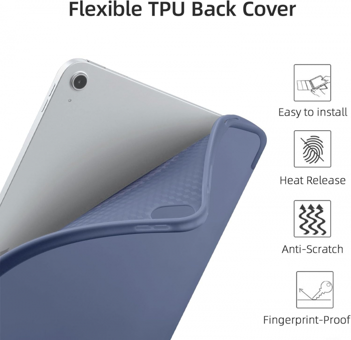 Husa tableta iPad Air 11 inch 2024 M2/ iPad Air 5/4 (2022/2020 10.9 inch) cu Auto Sleep Wake Albastru Navy [2]