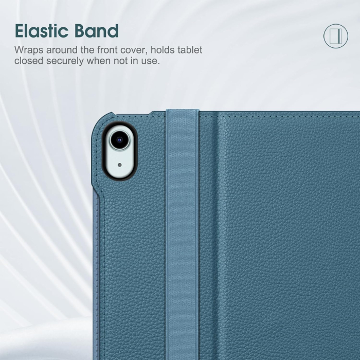 Husa tableta iPad Air 13 inch (2025/2024) M3/M2, suport de vizualizare multi-unghi, buzunar și suport pentru creion, trezire automată și somn [9]