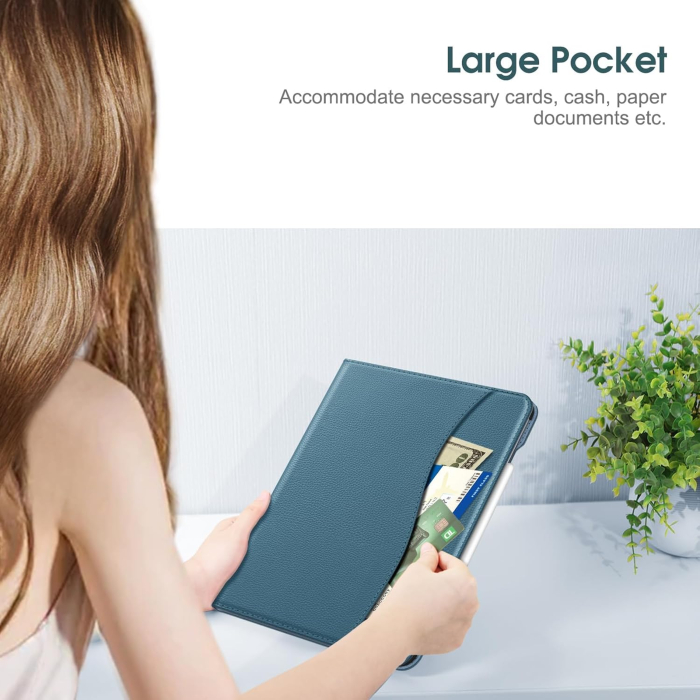 Husa tableta iPad Air 13 inch (2025/2024) M3/M2, suport de vizualizare multi-unghi, buzunar și suport pentru creion, trezire automată și somn [7]