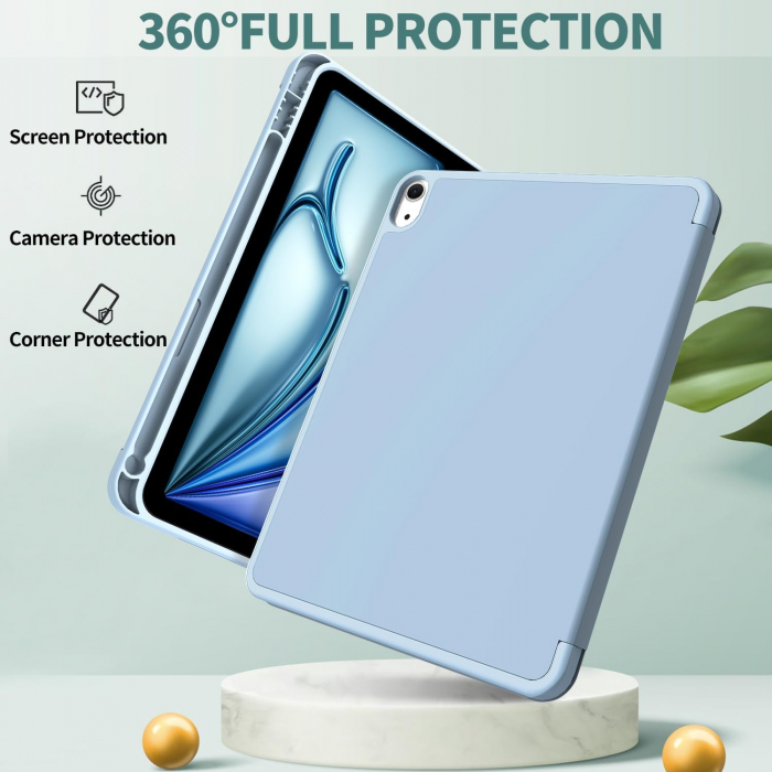 Husa tableta iPad Air 11 inch 2024 M2/ iPad Air 5/4 (2022/2020 10.9 inch) cu Auto Sleep Wake bleu [3]