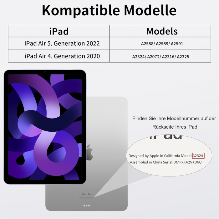 Husa tableta iPad Air 11 inch M2, Air 6 11 inch 2024/a 5-a generație (10,9 inch, 2022/2020) cu Auto Sleep Wake Gri [2]
