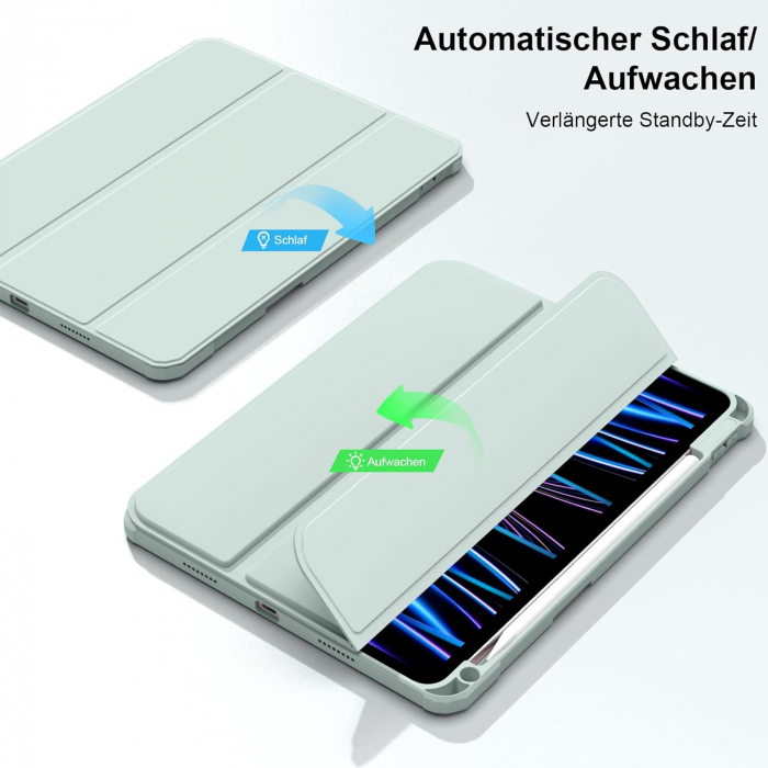 Husa tableta iPad Air 11 a 4-a/a 3-a/a 2-a generație (2022/2021/2020 cu Auto Sleep Wake Verde deschis [7]