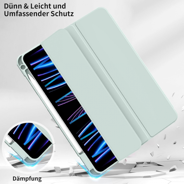 Husa tableta iPad Air 11 a 4-a/a 3-a/a 2-a generație (2022/2021/2020 cu Auto Sleep Wake Verde deschis [6]