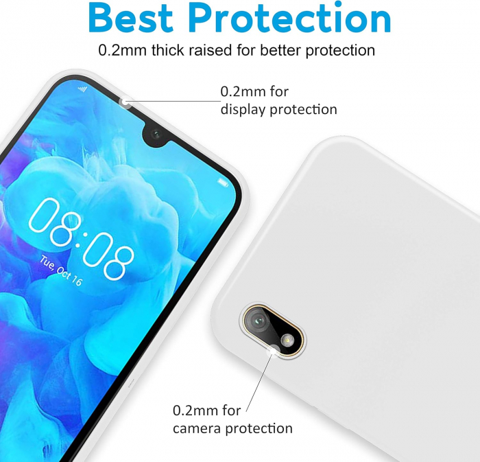 Husa telefon pentru Huawei Y5 2019 TPU Soft Gel, Alba [2]