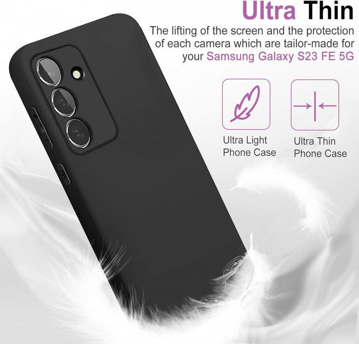 Husa telefon pentru Samsung Galaxy S23 5G, neagra, silicon TPU moale, rezistent la șoc [3]