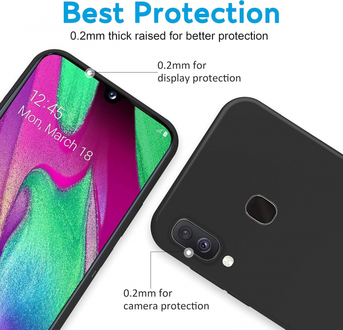 Husa telefon pentru Samsung Galaxy A40 TPU Soft Gel, negru [2]
