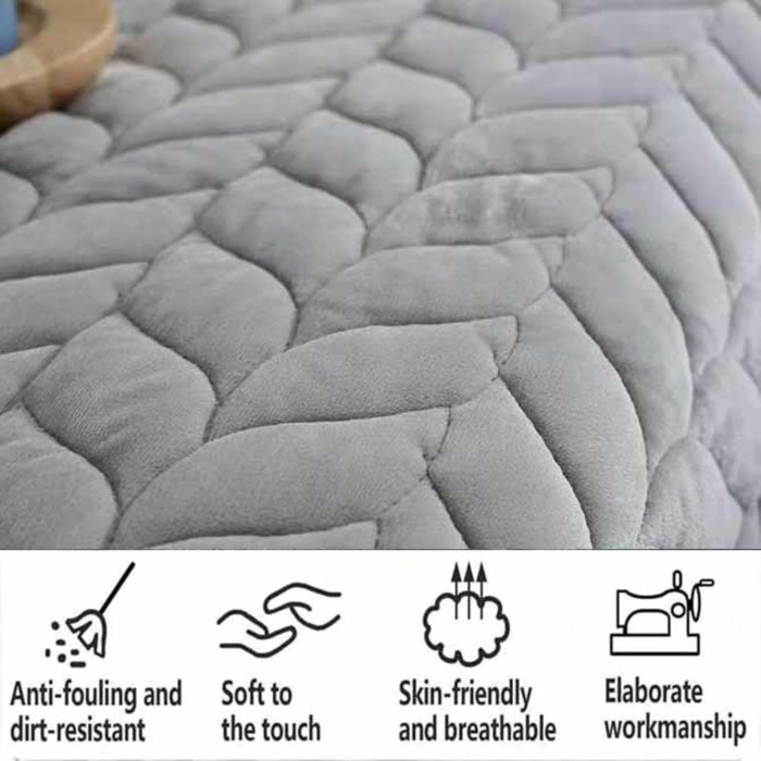 Husa universala alba anti-alunecare, protector de canapea cu textura groasa 90x120 cm [3]