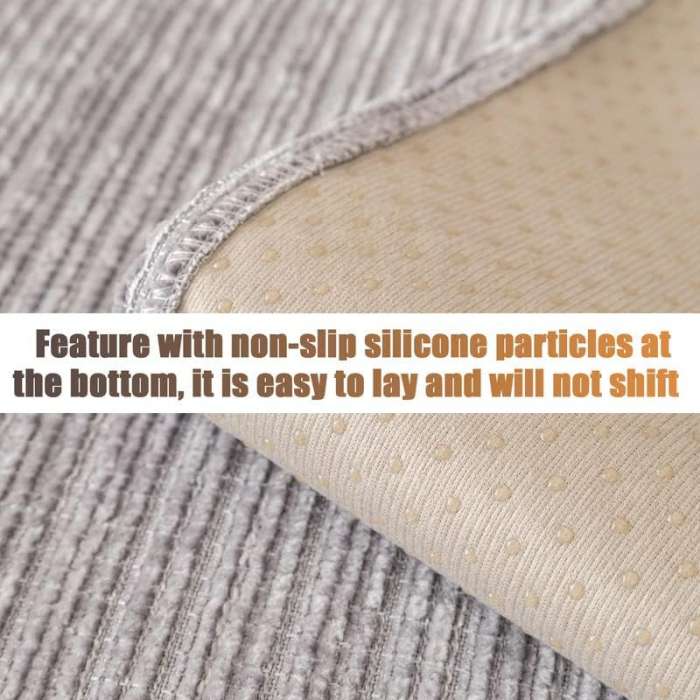 Husa universală anti-alunecare, protector de canapea solid cu textura groasă 70x90 cm, gri deschis [7]