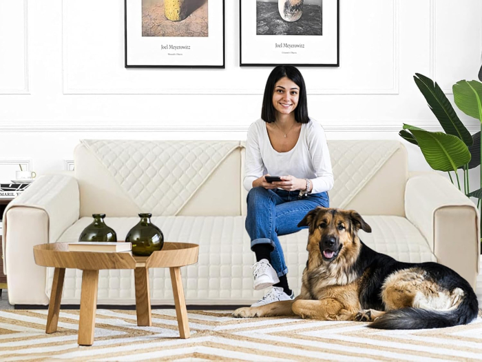 Husa universală anti-alunecare, protector de canapea solid cu textura groasă 110x180 cm [3]