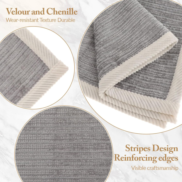 Husa universală anti-alunecare, protector de fotoliu, cu textura groasă 70x70 cm, gri deschis [4]