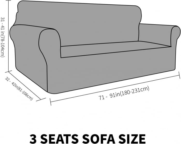 Huse de canapea extensibila din catifea, 3 locuri, pentru caini, antiderapanta, GRI [6]